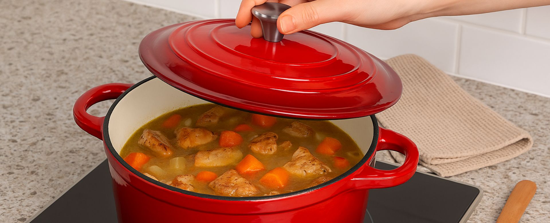 Olla de hierro fundido esmaltada